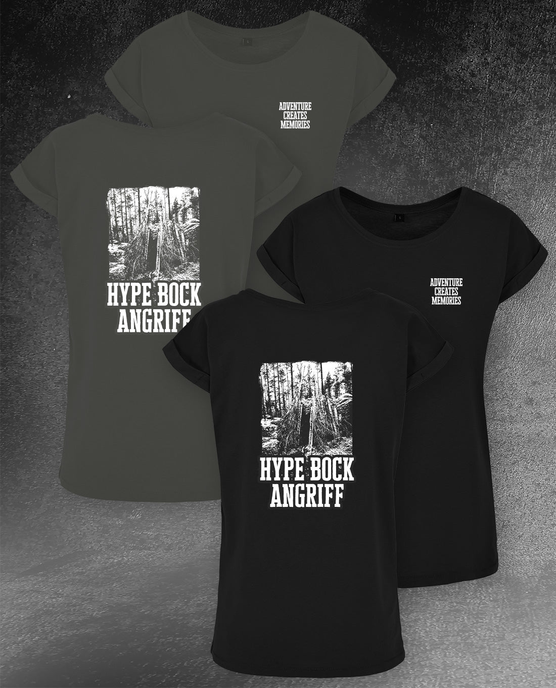 DAMEN T-SHIRT LONG TEE "ADVENTURE CREATES MEMORIES"